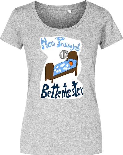 Traumjob Bettentester, mit weißem Hintergrund