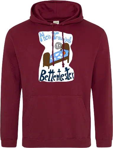 Traumjob Bettentester, mit weißem Hintergrund