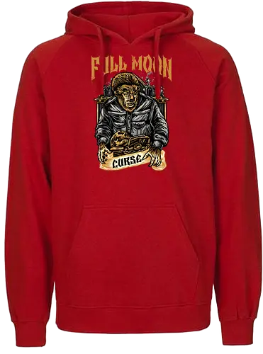 Full Moon Curse - Movie, film, novel, horror, monster, creature, characters, werewolf - Fairtrade Hoodie