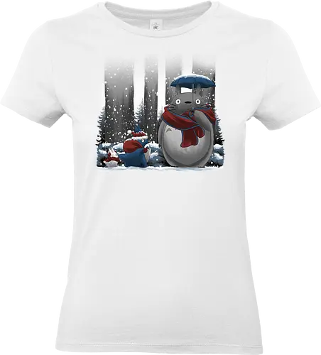 Neighbor In Snow - Anime, famous anime, Winter, Christmas, Snow - Standard T-Shirt (Women)