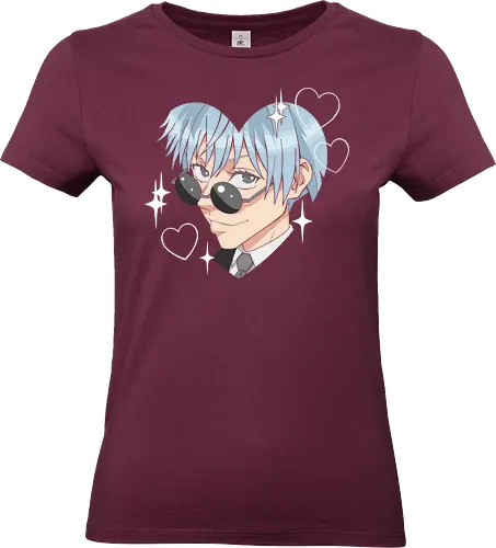  Cool Kuya (Kuroko Heart) - Kuroko Tetsuya, Kuroko's Basketball, cool anime boy, kawaii, heart shape, sunglasses, anime fan art, t-shirt design, art print, stylish, minimalist, cute anime, blue hair, husbando, geek art. - Standard T-Shirt (Women)