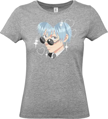  Cool Kuya (Kuroko Heart) - Kuroko Tetsuya, Kuroko's Basketball, cool anime boy, kawaii, heart shape, sunglasses, anime fan art, t-shirt design, art print, stylish, minimalist, cute anime, blue hair, husbando, geek art. - Standard T-Shirt (Women)