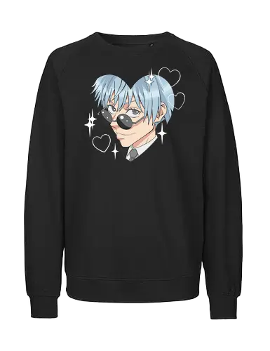  Cool Kuya (Kuroko Heart) - Kuroko Tetsuya, Kuroko's Basketball, cool anime boy, kawaii, heart shape, sunglasses, anime fan art, t-shirt design, art print, stylish, minimalist, cute anime, blue hair, husbando, geek art. - Fairtrade Sweatshirt
