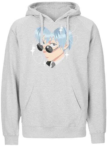  Cool Kuya (Kuroko Heart) - Kuroko Tetsuya, Kuroko's Basketball, cool anime boy, kawaii, heart shape, sunglasses, anime fan art, t-shirt design, art print, stylish, minimalist, cute anime, blue hair, husbando, geek art. - Fairtrade Hoodie