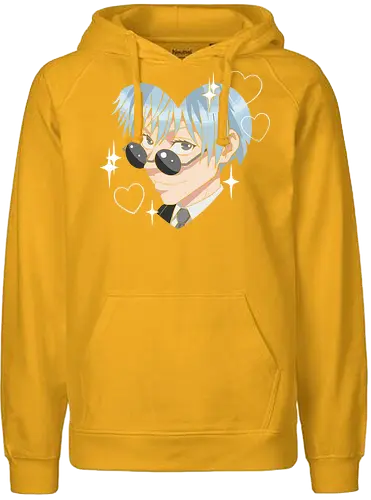  Cool Kuya (Kuroko Heart) - Kuroko Tetsuya, Kuroko's Basketball, cool anime boy, kawaii, heart shape, sunglasses, anime fan art, t-shirt design, art print, stylish, minimalist, cute anime, blue hair, husbando, geek art. - Fairtrade Hoodie
