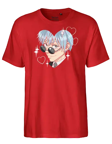  Cool Kuya (Kuroko Heart) - Kuroko Tetsuya, Kuroko's Basketball, cool anime boy, kawaii, heart shape, sunglasses, anime fan art, t-shirt design, art print, stylish, minimalist, cute anime, blue hair, husbando, geek art. - Fairtrade T-Shirt