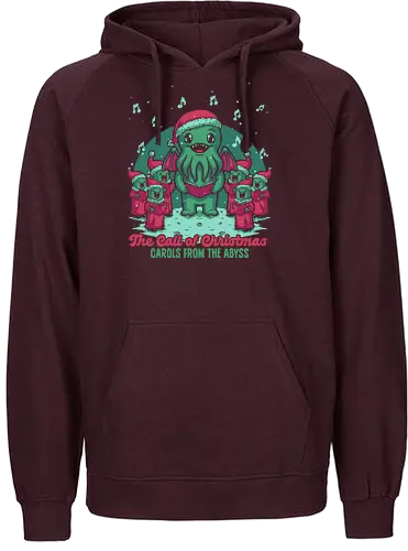 Cthulhu Christmas Carol - Lovecraft, HP Lovecraft, Cthulhu, deep one, demon, carol, song, call of cthulhu, scary, Holiday, Winter, Christmas, Christmas Vacation, Christmas, Christmas Eve, snow, creepy - Fairtrade Hoodie