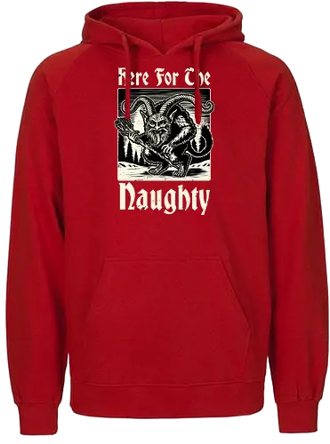 Naughty Krampus Christmas  - Ugly Sweater, Holiday, Christmas, Merry Christmas, Ugly Christmas Sweater, demon, devil, ritual, pact, krampus, santa claus, Christmas Vacation, Christmas Eve, Christmas Sweater, Gifts, Gift, fun, funny, pun, joke - Fairtrade Hoodie
