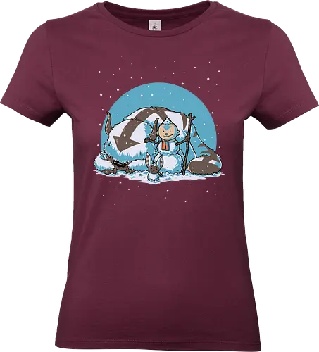 Snow Fun Bender - snow, holiday, snowman, bison, lemur, pet, tv show, air, animal, anime, fantasy, movies, martial arts, elemental, animation, nerd, geek - Standard T-Shirt (Women)