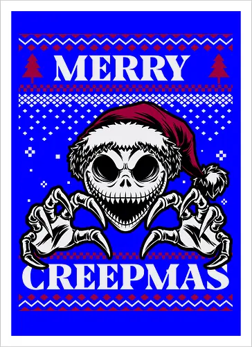 Ugly Sweater Creepy Christmas Skeleton 