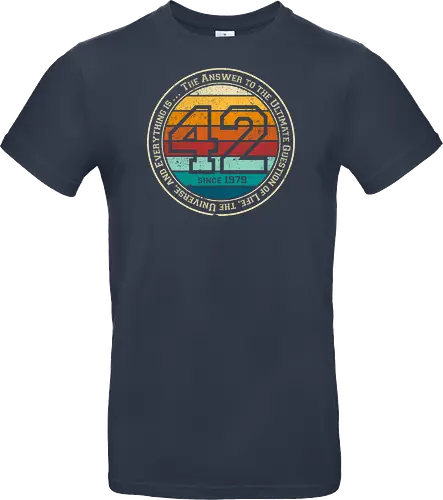 Forty two vintage - retro, rebel, 70s, movies, films, date, galaxy, star, marvin, The Hitchhiker's Guide to the Galaxy - Standard T-Shirt
