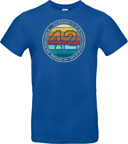 Forty two vintage - retro, rebel, 70s, movies, films, date, galaxy, star, marvin, The Hitchhiker's Guide to the Galaxy - Standard T-Shirt