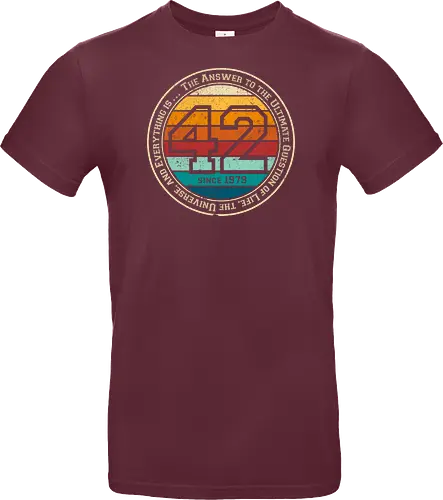 Forty two vintage - retro, rebel, 70s, movies, films, date, galaxy, star, marvin, The Hitchhiker's Guide to the Galaxy - Standard T-Shirt