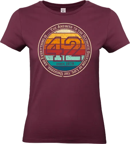 Forty two vintage - retro, rebel, 70s, movies, films, date, galaxy, star, marvin, The Hitchhiker's Guide to the Galaxy - Standard T-Shirt (Women)