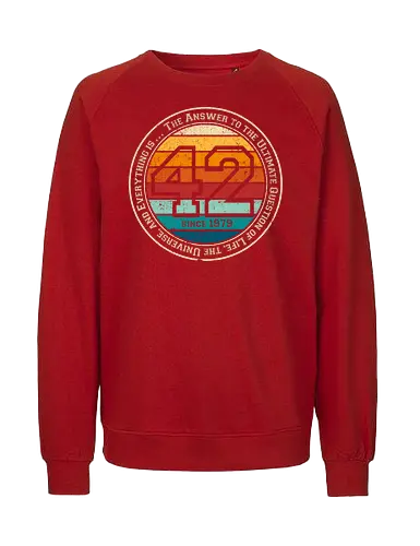 Forty two vintage - retro, rebel, 70s, movies, films, date, galaxy, star, marvin, The Hitchhiker's Guide to the Galaxy - Fairtrade Sweatshirt