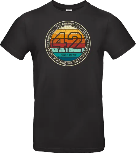Forty two vintage - retro, rebel, 70s, movies, films, date, galaxy, star, marvin, The Hitchhiker's Guide to the Galaxy - Standard T-Shirt