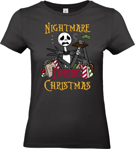 Christmas Nightmare! - the-nightmare-before-christmas, nightmare-before-christmas, xmas, christmas, shopping, stress, funny, tim-burton - Standard T-Shirt (Women)