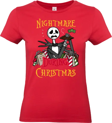 Christmas Nightmare! - the-nightmare-before-christmas, nightmare-before-christmas, xmas, christmas, shopping, stress, funny, tim-burton - Standard T-Shirt (Women)