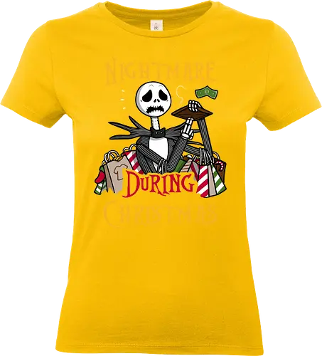 Christmas Nightmare! - the-nightmare-before-christmas, nightmare-before-christmas, xmas, christmas, shopping, stress, funny, tim-burton - Standard T-Shirt (Women)