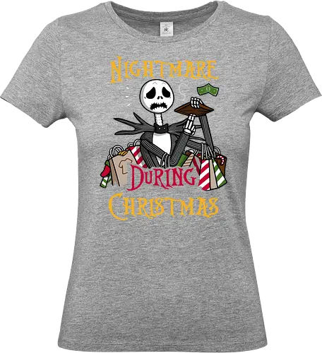 Christmas Nightmare! - the-nightmare-before-christmas, nightmare-before-christmas, xmas, christmas, shopping, stress, funny, tim-burton - Standard T-Shirt (Women)