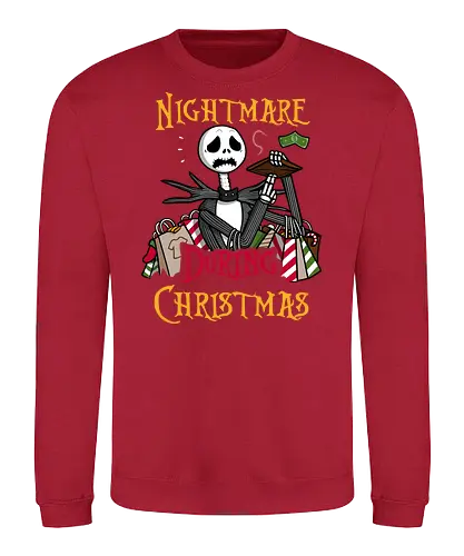 Christmas Nightmare! - the-nightmare-before-christmas, nightmare-before-christmas, xmas, christmas, shopping, stress, funny, tim-burton - Sweatshirt