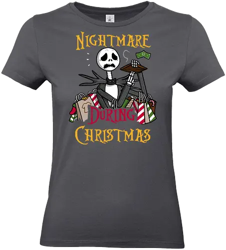 Christmas Nightmare! - the-nightmare-before-christmas, nightmare-before-christmas, xmas, christmas, shopping, stress, funny, tim-burton - Standard T-Shirt (Women)