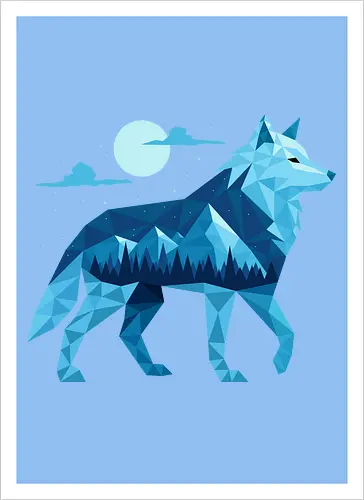 Geometric Arctic Wolf