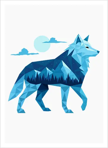 Geometric Arctic Wolf