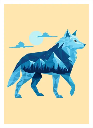 Geometric Arctic Wolf