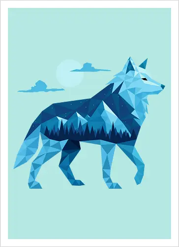 Geometric Arctic Wolf