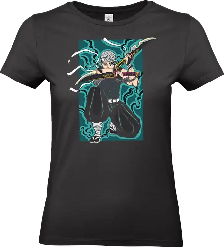 Tengen Uzui: Sound Breathing God - Tengen Uzui, Sound Hashira, Slayer, Hashira, anime, manga, fan art, t-shirt design, art print, Nichirin Swords, flamboyant, sound breathing, geek art, stylish, KNY, cool anime art, epic. - Standard T-Shirt (Women)