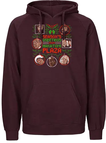 Seasons Greetings from Nakatomi Plaza - Die hard, Yippee Ki Yay, John McClane, bruce willis, ugly Christmas, retro, Christmas movies, happy Christmas - Fairtrade Hoodie