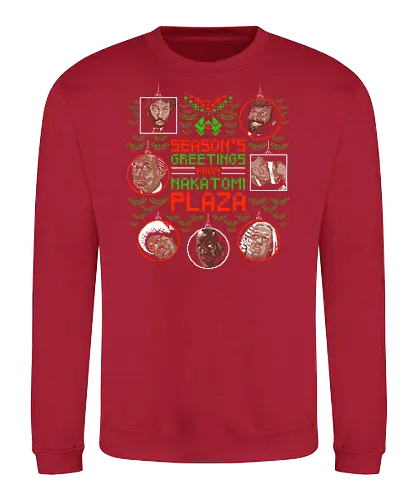 Seasons Greetings from Nakatomi Plaza - Die hard, Yippee Ki Yay, John McClane, bruce willis, ugly Christmas, retro, Christmas movies, happy Christmas - Sweatshirt