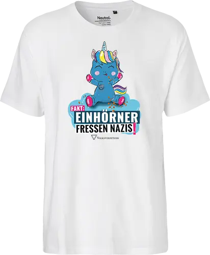 Einhorn - schwarz - Fairtrade T-Shirt