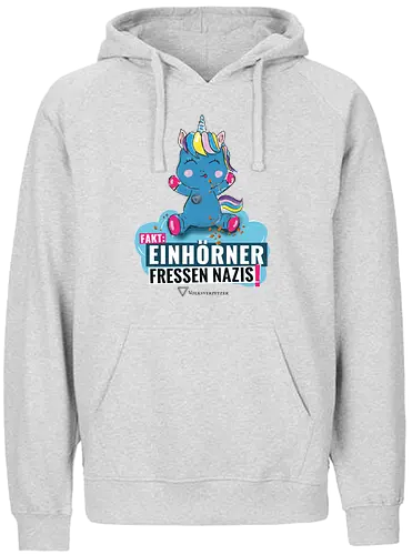 Einhorn - schwarz - Fairtrade Hoodie