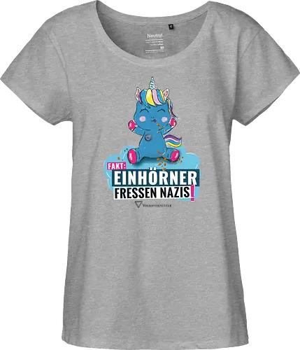Einhorn - schwarz - Fairtrade Girl Shirt