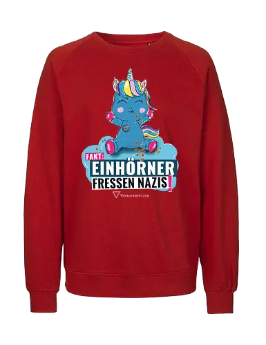 Einhorn - weiß - Fairtrade Sweatshirt