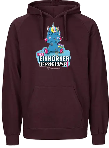 Einhorn - weiß - Fairtrade Hoodie