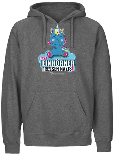 Einhorn - weiß - Fairtrade Hoodie
