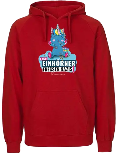 Einhorn - weiß - Fairtrade Hoodie