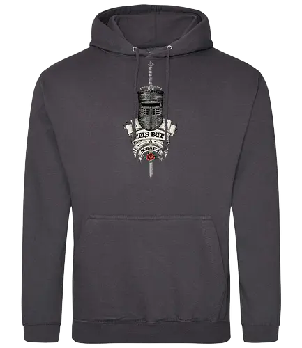 Tis but a scratch Ye Olde English - monty python and the holy grail, holy grail, black knight, Cleese, King Arthur, olde, England, medieval, Monty Python, rose, tattoo - Standard Hoodie