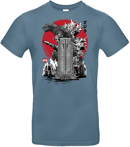 Classic kaiju attack on Nakatomi plaza - retro, vintage, logo, action movies, japanese art, monsters, nakatomi, 80s, 90s - Standard T-Shirt