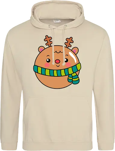 Cute Round Deer in Scarf 