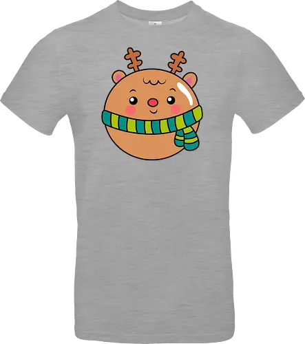 Cute Round Deer in Scarf 