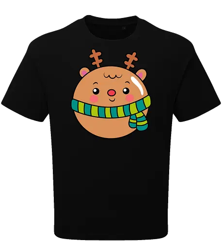 Cute Round Deer in Scarf 