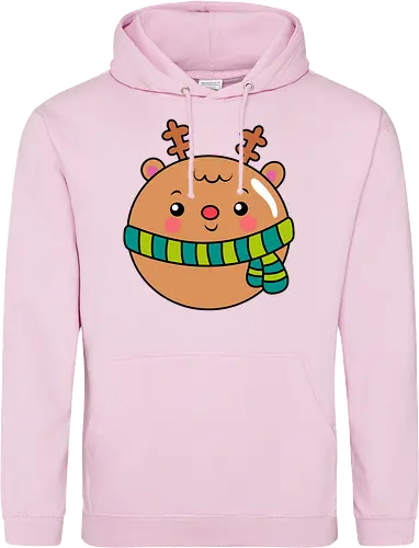 Cute Round Deer in Scarf 