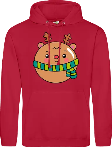 Cute Round Deer in Scarf 