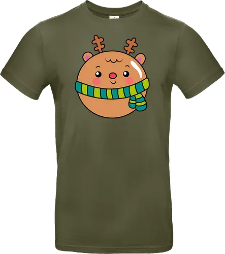 Cute Round Deer in Scarf 