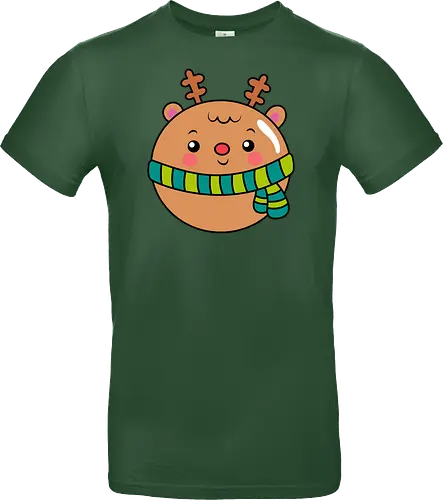 Cute Round Deer in Scarf 