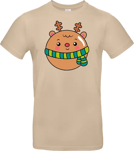 Cute Round Deer in Scarf 